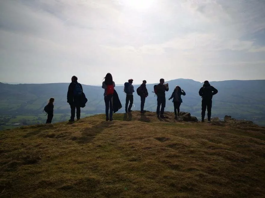 Regather team on a walk in the Peaks