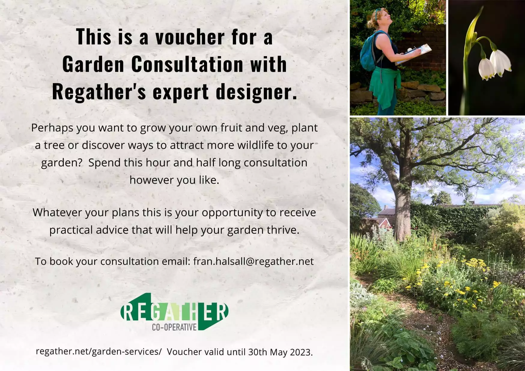 garden consultation voucher with regather